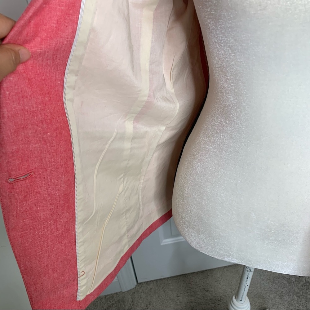 J Crew Unstructured Linen One Button Blazer Size … - image 3